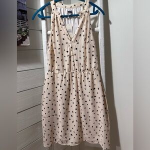 Mud Pie Blush/Ballet Pink with Black Dots Sleeveless V-Neck Sundress